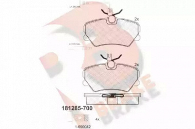 R BRAKE rb1285700 -  Комплект тормозных колодок, дисковый тормоз